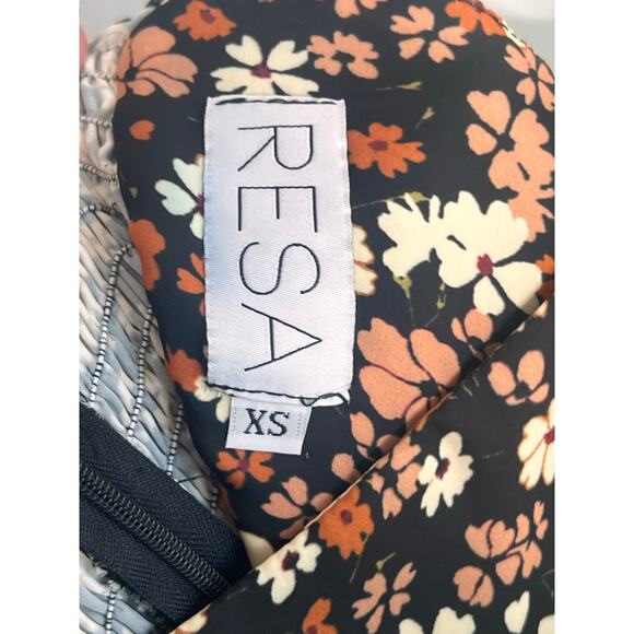 RESA Willow Collection Odi Floral Tie Shoulder Smocked Mini Dress Black Multi XS - Picture 5 of 10